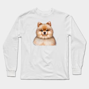 Cute Pomeranian Drawing Long Sleeve T-Shirt